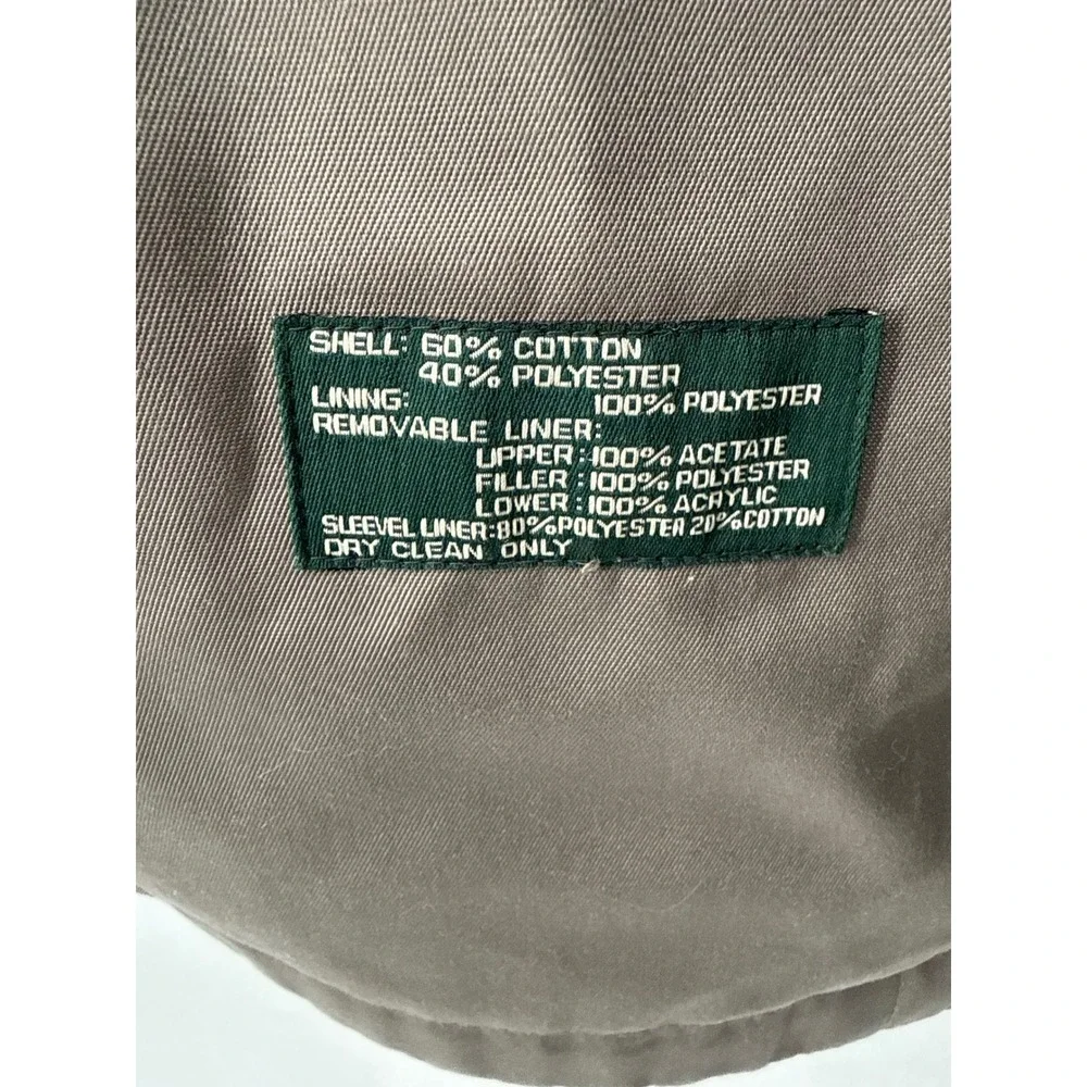 Lauren Ralph Lauren Men Double Breasted Trench Coat Quilted Removable Lining 44S